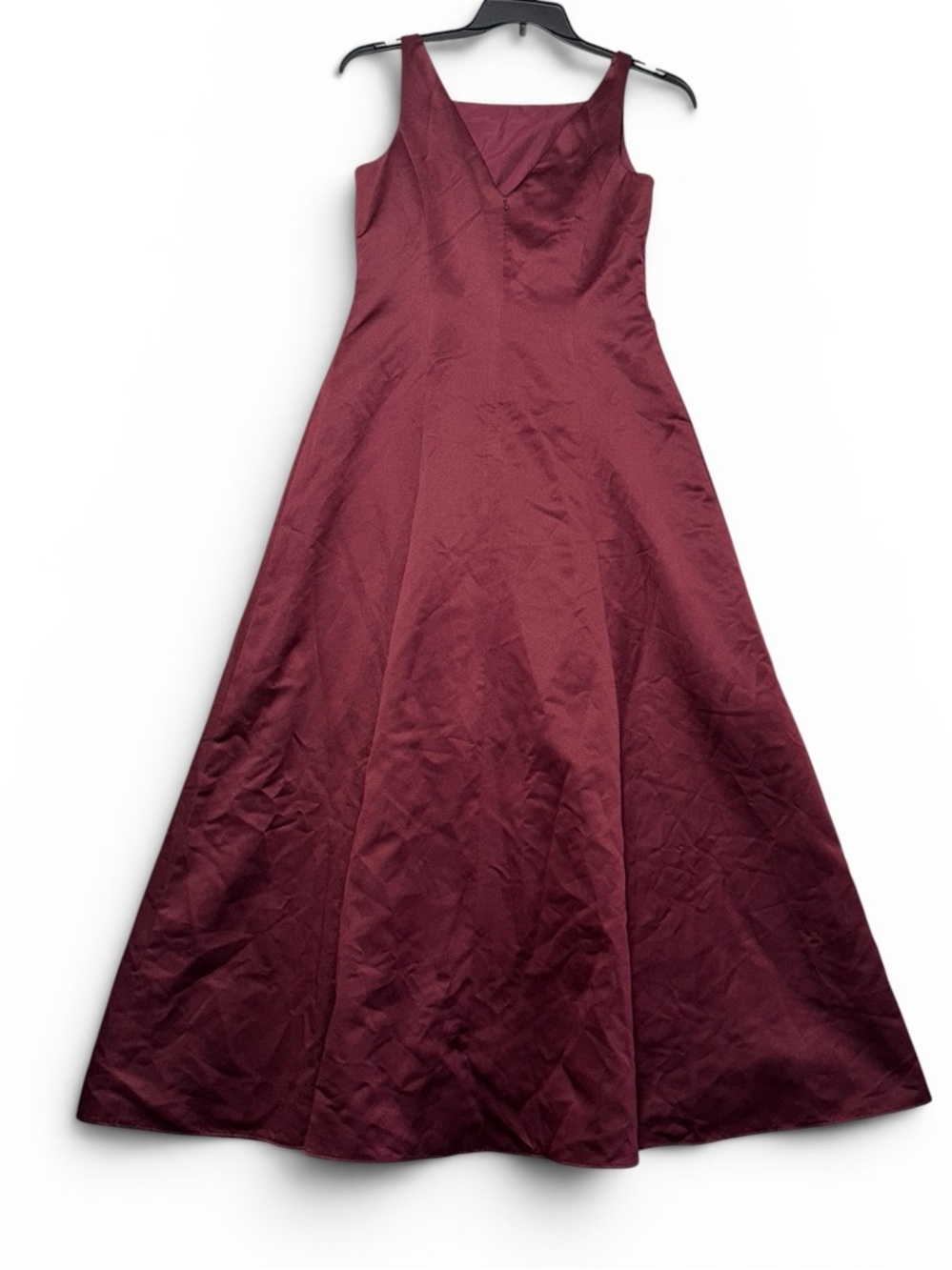 Y2K Michaelangelo Vintage Burgundy Satin A-line Formal Gown Maxi Dress Women Sz8 - Picture 3 of 11